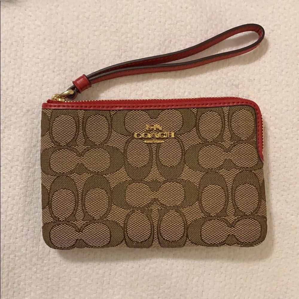 Authentic Canvas & Leather Coach Wristlet or Wallet